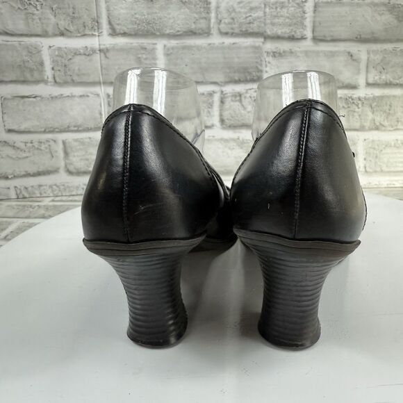 Mudd Vintage Yatima Women's 10 Chunky Platform Bow Oxford Black Block Heels - Picture 6 of 13